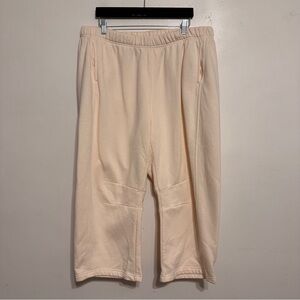 Anthro Daily Practice Baggy Crop Lounge Sweatpants Cream size 1X
